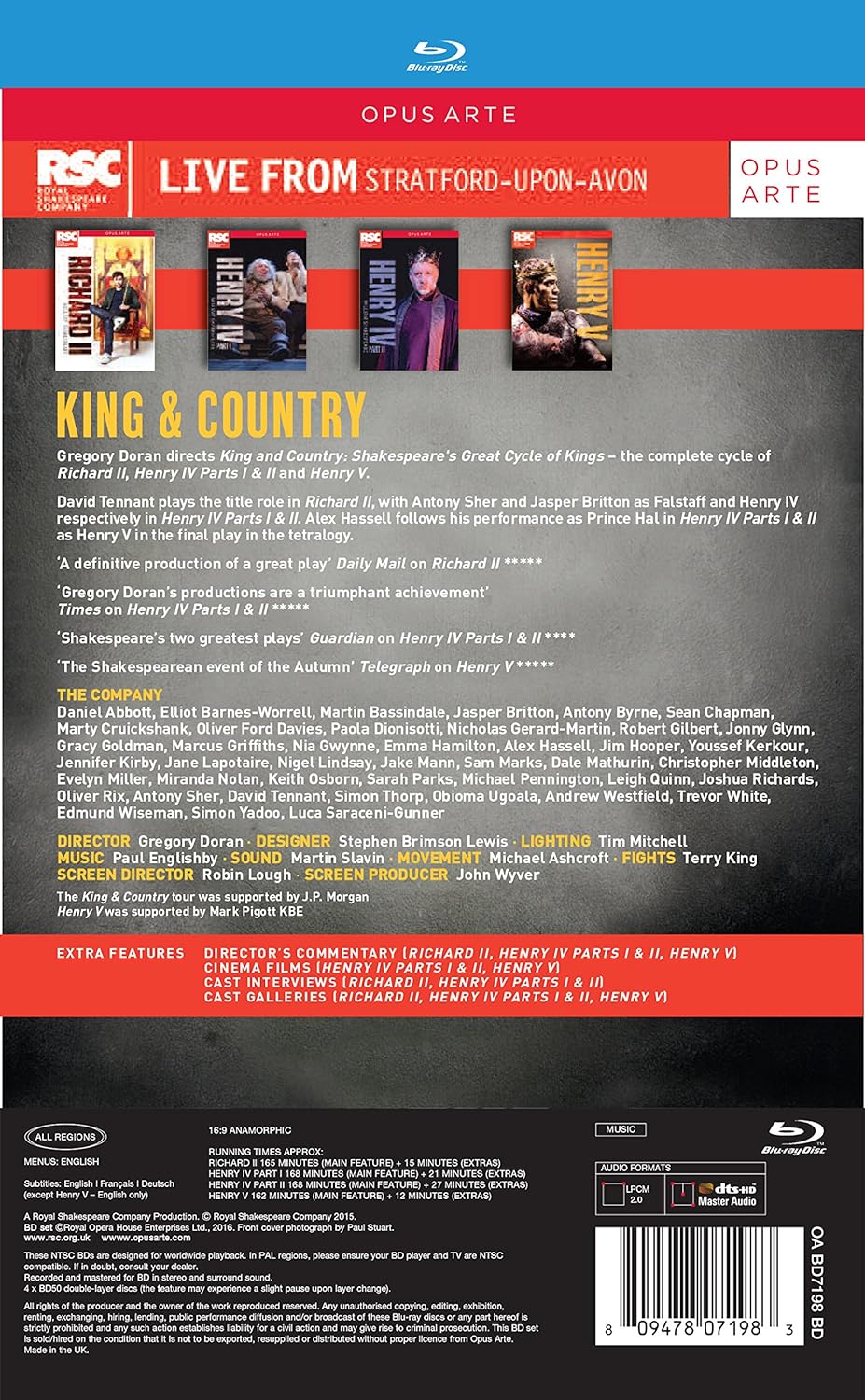 Shakespeare: King & Country, Blu-ray