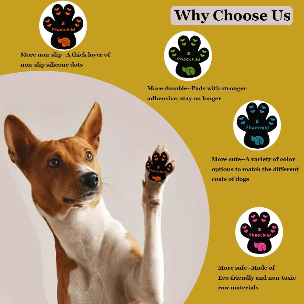 Phaechild Anti-Rutsch Hunde Pfotenschutz,von Ausrutschen auf rutschigen Böden,ungiftig,Brace für sch