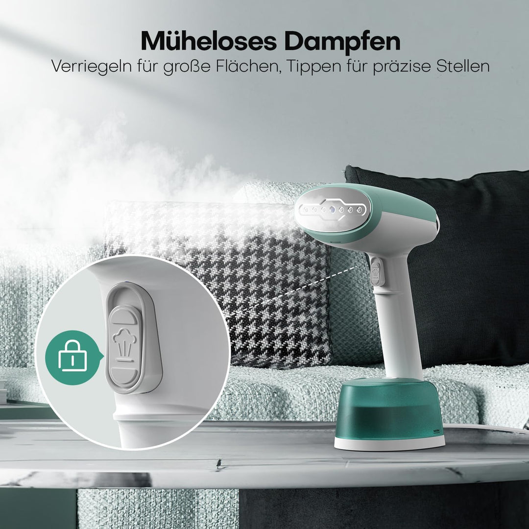 AROEVE Steamer Dampfglätter, 1500W Hand Dampfbürste mit 365ml Wassertank, 2 Dampfmodi, Schnelle Erwä