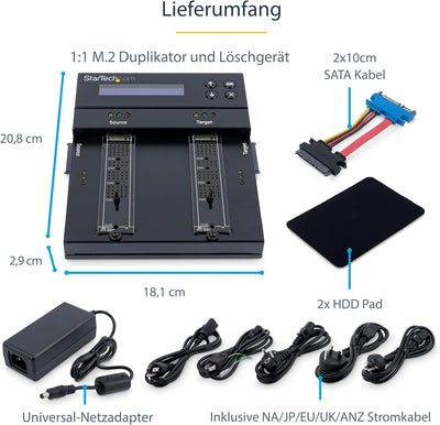 StarTech.com Selbständiger M.2 SATA & M.2 NVMe Duplikator und Löscher - SATA/SSD Festplatten klonen/