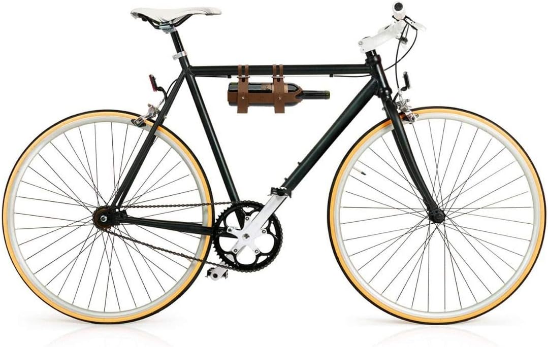 Bar Amigos Fahrrad-Weinflaschenhalter aus Leder, ideal für Radfahrer, für ein Picknick oder einen Ta