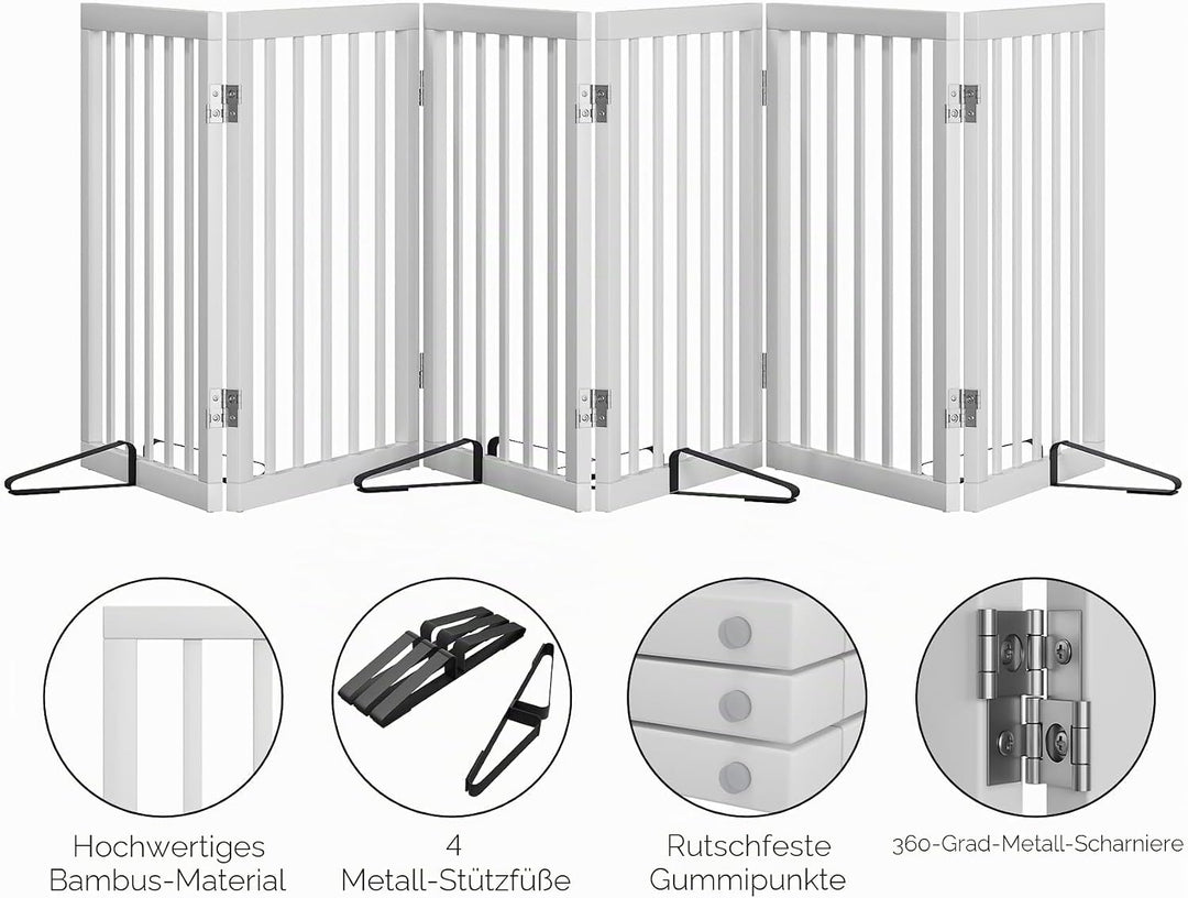 Freistehendes Hundegitter, Faltbares Hundebarriere für Tür,Treppen,Flur,Küche &amp; Schlafzimmer, Freist