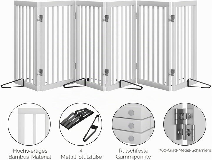Freistehendes Hundegitter, Faltbares Hundebarriere für Tür,Treppen,Flur,Küche &amp; Schlafzimmer, Freist