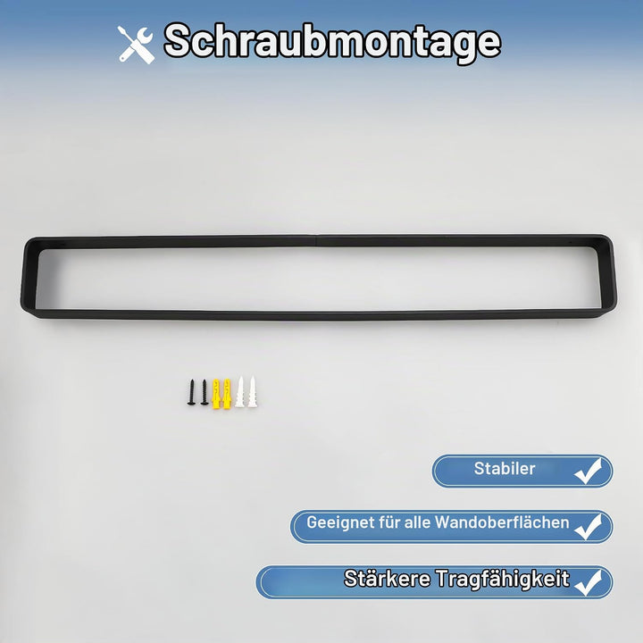 SAYAYO Handtuchhalter Schwarz 60cm Handtuchstange mit Bohren Wandmontage Aluminium Badetuchhalter fü