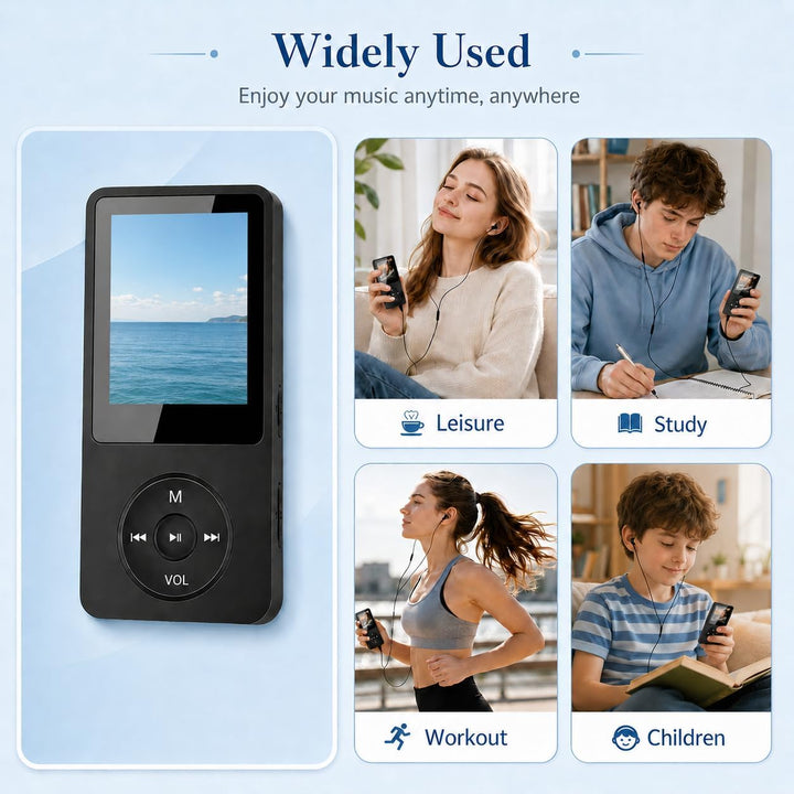 128GB MP3 Player Bluetooth 5.3 mit Lautsprecher, inkl. 128GB Speicherkarte, 1,8 Zoll TFT Musikplayer