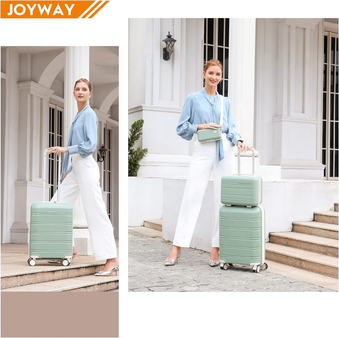 Joyway Kofferset 5tlg Hartschale mit 4 Rollen und TSA-Schloss Der Gepäcksets Enthält 1 Kosmetikkoffe