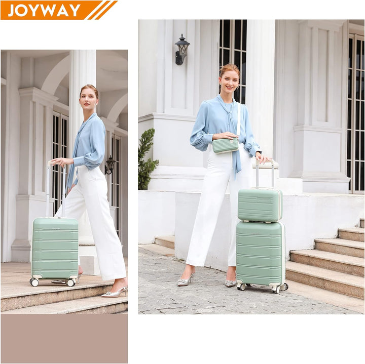Joyway Kofferset 5tlg Hartschale mit 4 Rollen und TSA-Schloss Der Gepäcksets Enthält 1 Kosmetikkoffe