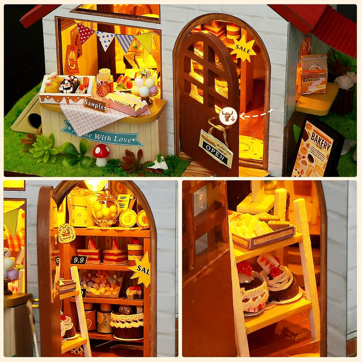 Cuteefun DIY Miniatur Puppenhaus Kit zum BAU Miniatur Haus mit Staubschutzhaube und Werkzeugen Selbe