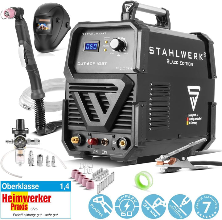 STAHLWERK CUT 60 Pilot IGBT Vollausstattung Plasmaschneider mit 60 Ampere Pilotzündung, bis 24 mm Sc