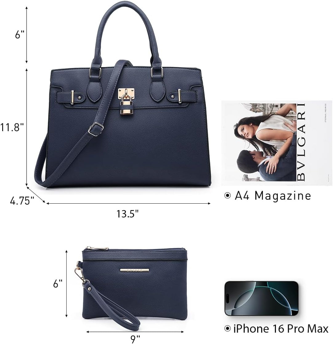 Dasein Women Handbags and Purses Ladies Shoulder Bag Top Handle Satchel Tote Work Bag with Matching