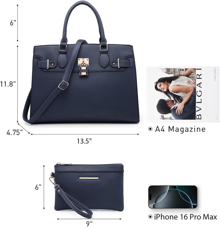 Dasein Women Handbags and Purses Ladies Shoulder Bag Top Handle Satchel Tote Work Bag with Matching
