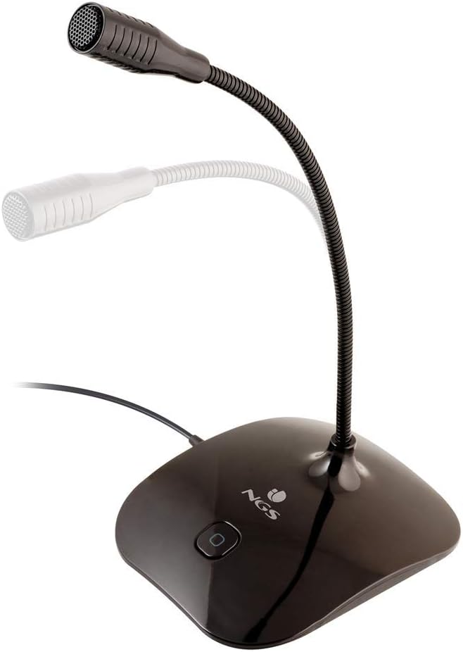 NGS MS115 - Tischmikrofon mit Einstellbarem Neigungswinkel und Mute-Taste für Computer/PC, Verbindun