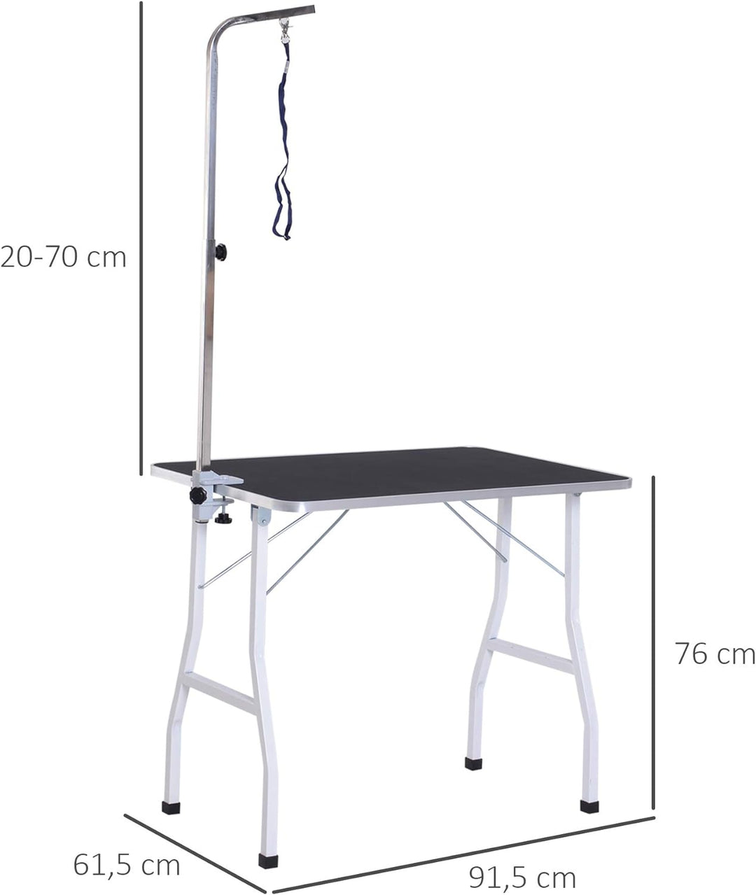 Pawhut Haustier Trimmtisch, Hunde Schertisch, Tierpflegetisch, höhenverstellbar, inkl. Schlingen Sch