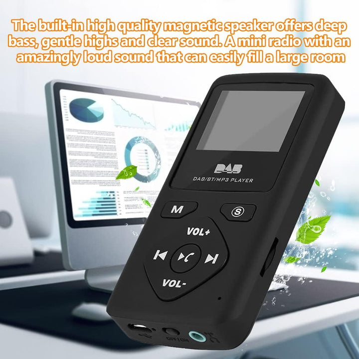 Richer-R DAB Pocket Digitalradio, Tragbare 1,8-Zoll LCD DAB/DAB+ Pocket Digital Radio Bluetooth MP3-