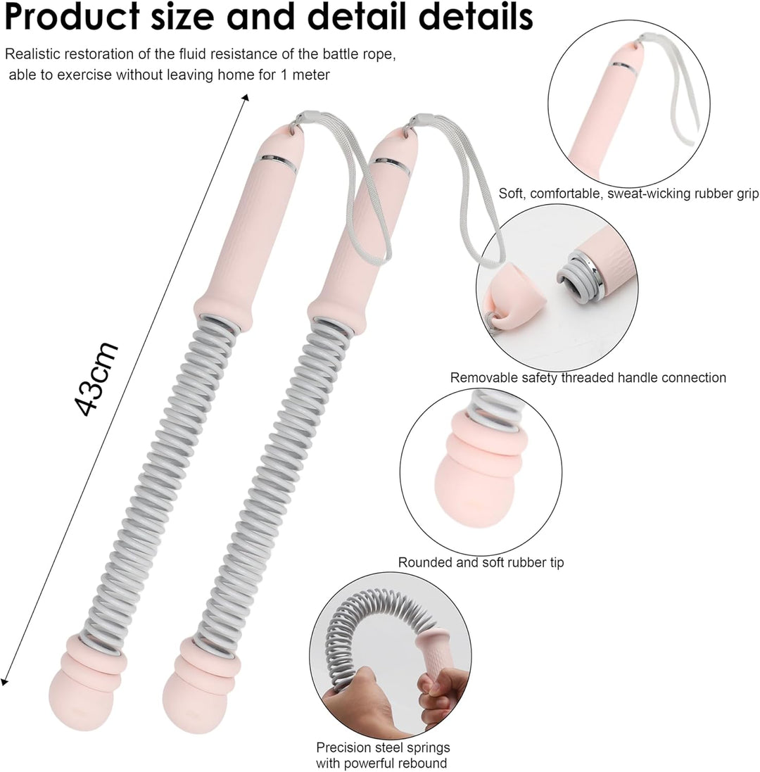 Ropeless Battle Rope Verstellbar, Tragbares Fitnessgerät für Zuhause, Platzsparendes Übungsseil für