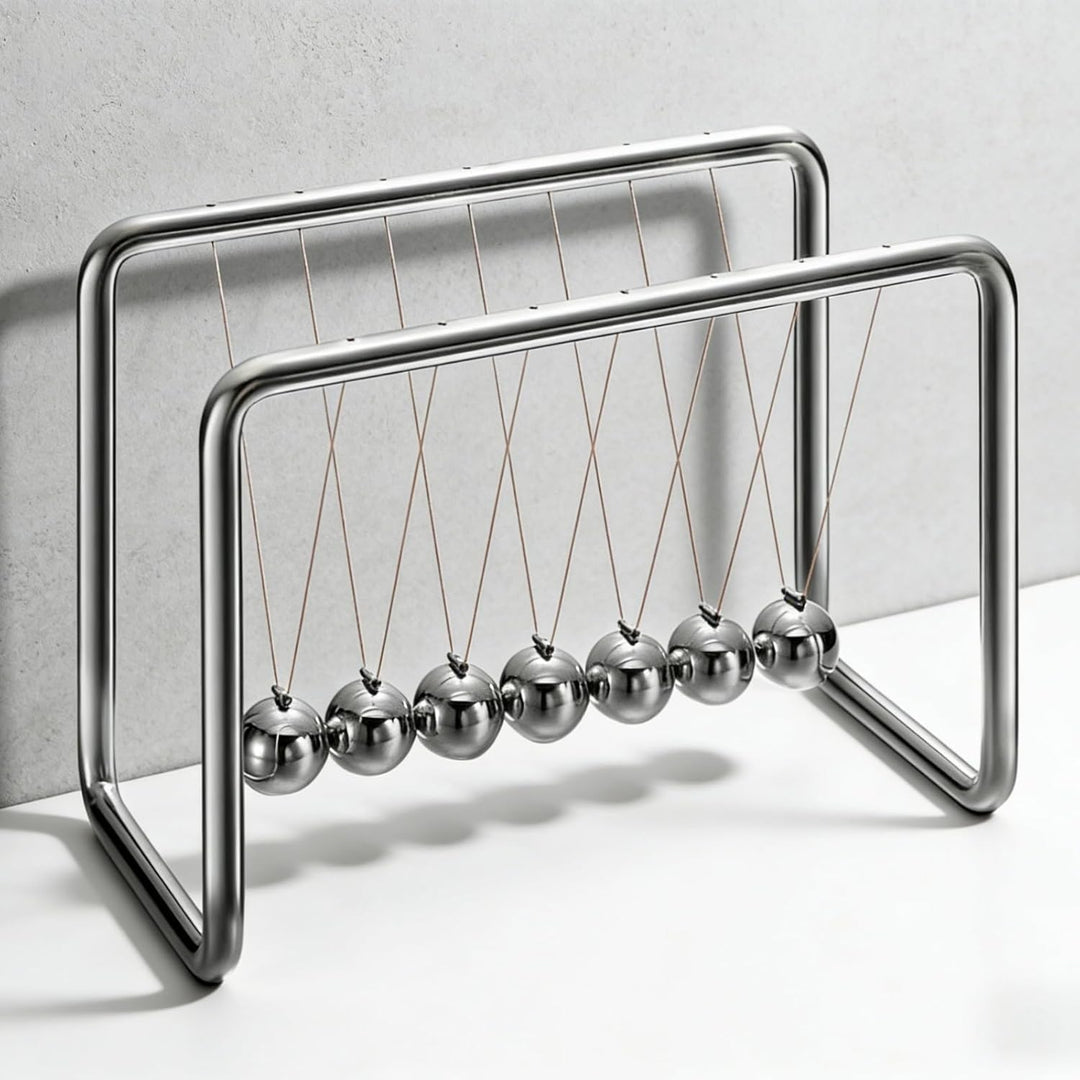 Generisch Newton Pendel, Newton Cradle mit 7 Kugeln aus Edelstahl - Klassisches Kugelstosspendel, Un