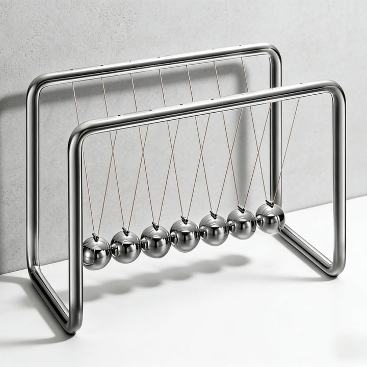 Generisch Newton Pendel, Newton Cradle mit 7 Kugeln aus Edelstahl - Klassisches Kugelstosspendel, Un