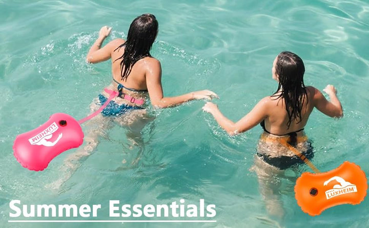 2 Pack Schwimmen Boje Schleppschwimmer für Open Water Schwimmen gut sichtbar Schwimmer Dry Bag wasse