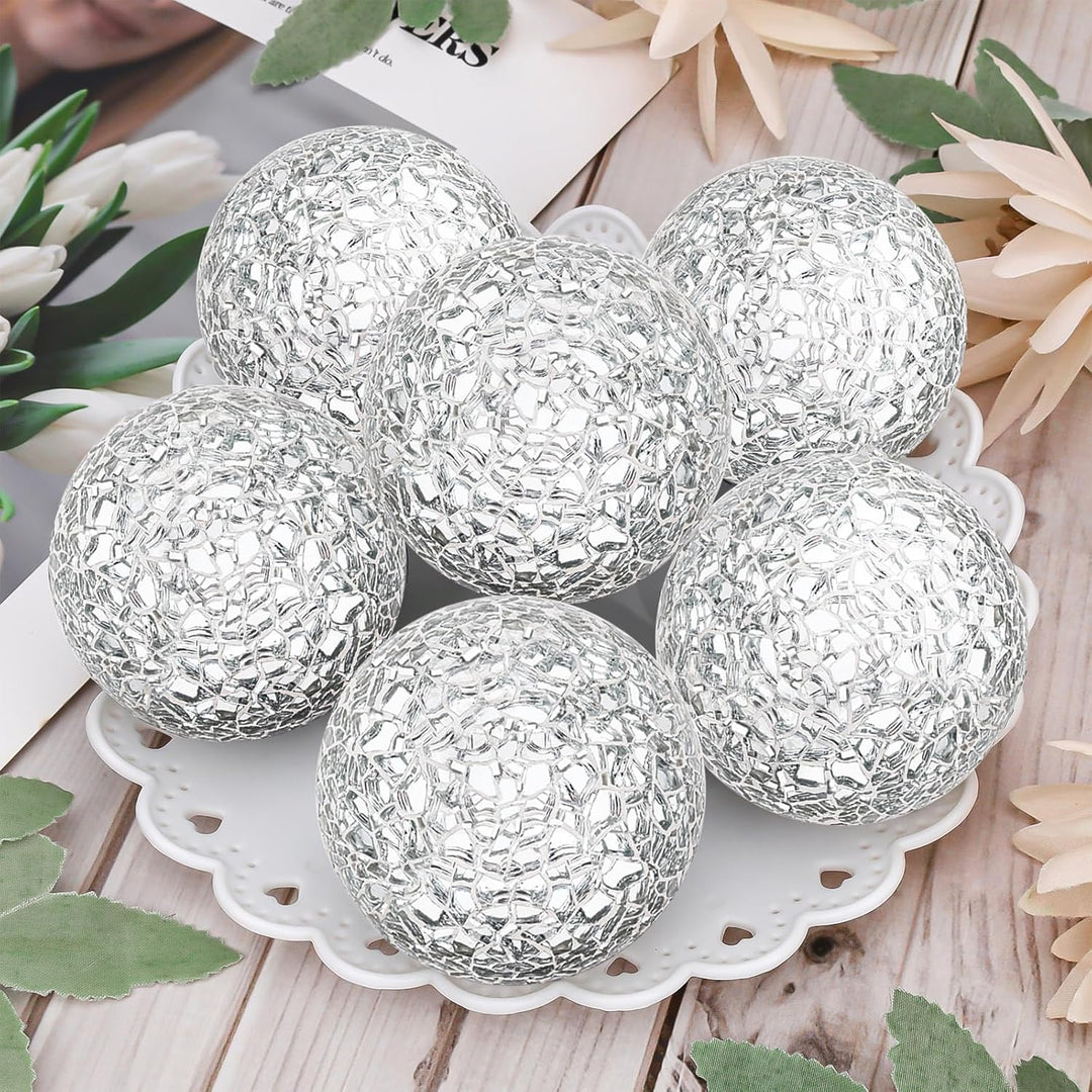 Mosaikkugeln Glas Solide Kugel 6 Stücke/6cm Spiegelglaskugel Knistern Bälle Couchtisch Satz Vasen Gr