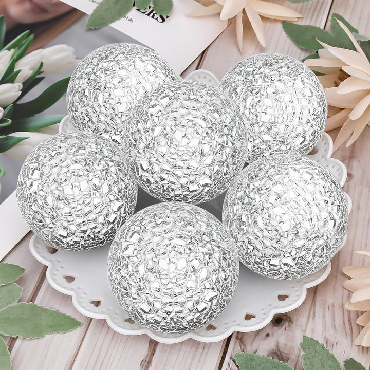 Mosaikkugeln Glas Solide Kugel 6 Stücke/6cm Spiegelglaskugel Knistern Bälle Couchtisch Satz Vasen Gr