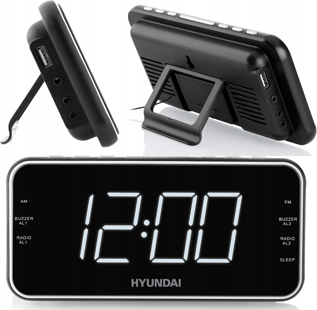 HYUNDAI Radiowecker HYURAC521 I LED Display I Digitaler FM/AM Tuner I Wecker I Radio I Snooze