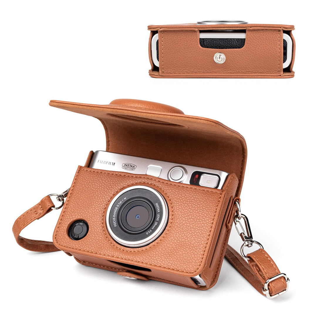 MUZIRI KINOKOO Mini EVO Hülle Kompatibel für Fuji Instax Mini EVO Instant Camera mit PU Leder Lychee