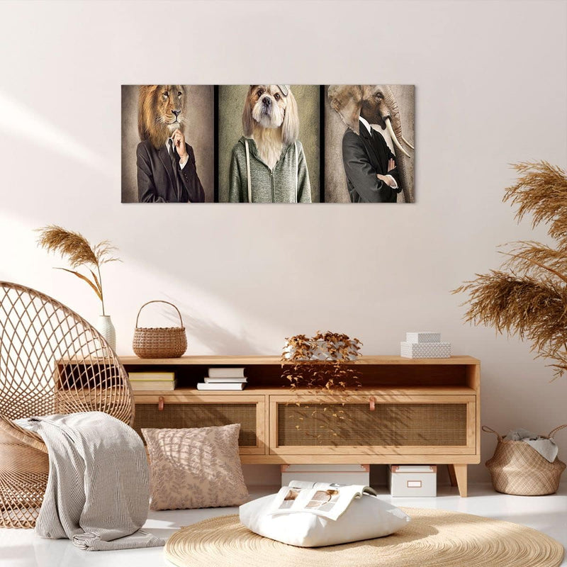 Panorama Bilder auf Leinwand 100x40cm Leinwandbild Tier Abstraktion Gross Wanddeko Bild Schlafzimmer