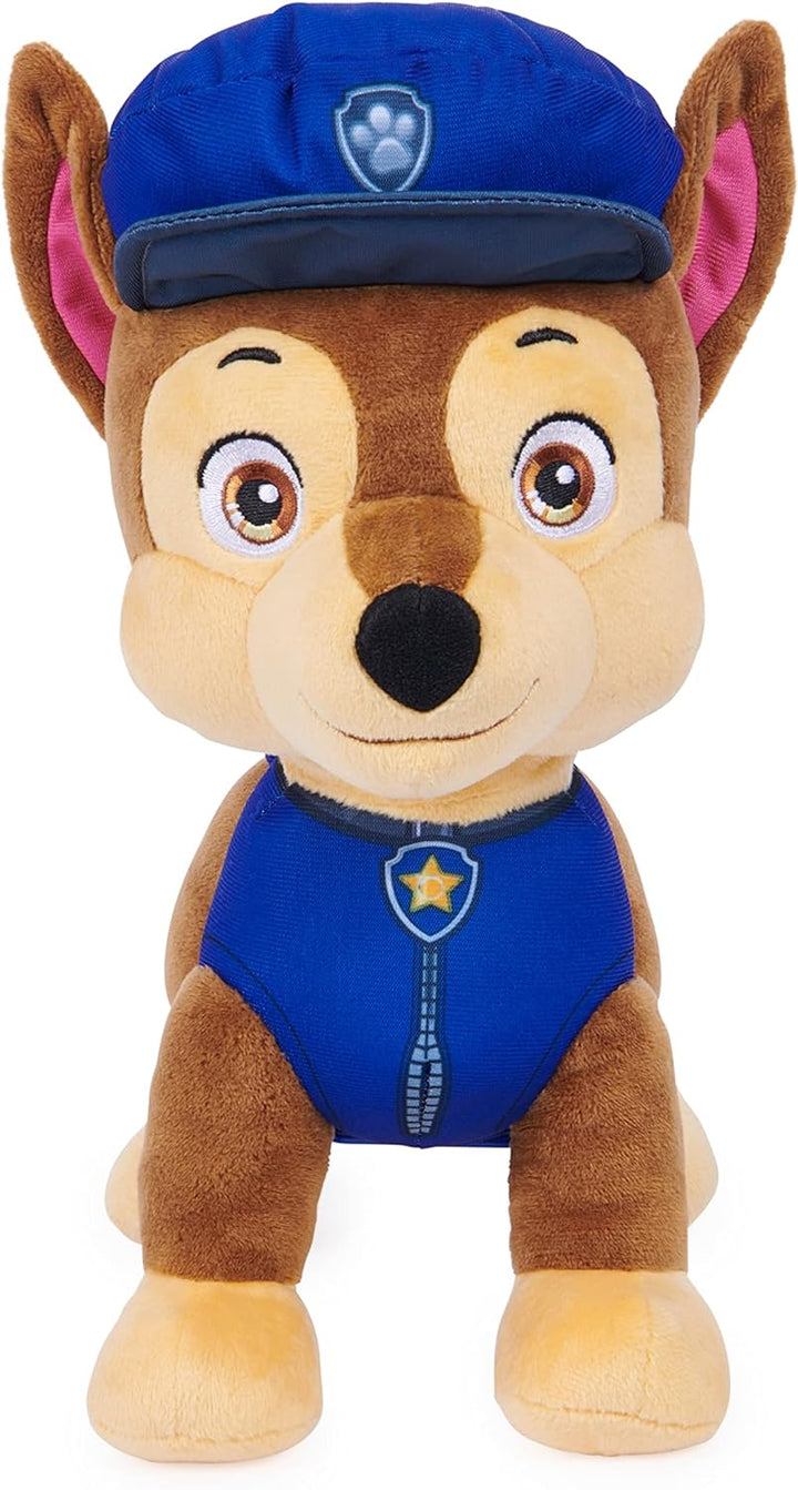 PAW PATROL Interaktives Plüschtier Chase - mit wedelndem Schwanz, 20+ Geräuschen und Musik, ca. 32 c