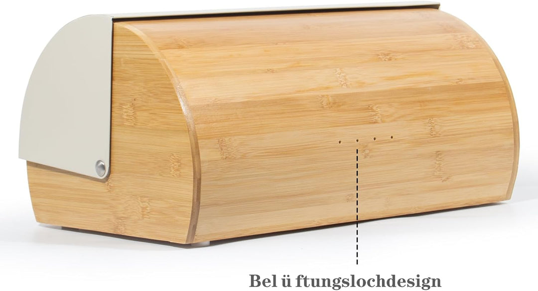 Brotkasten Metall Holz, Brotbox Schwarz, Brot Aufbewahrungsbox gross, Brotkorb mit Deckel, Bread Box