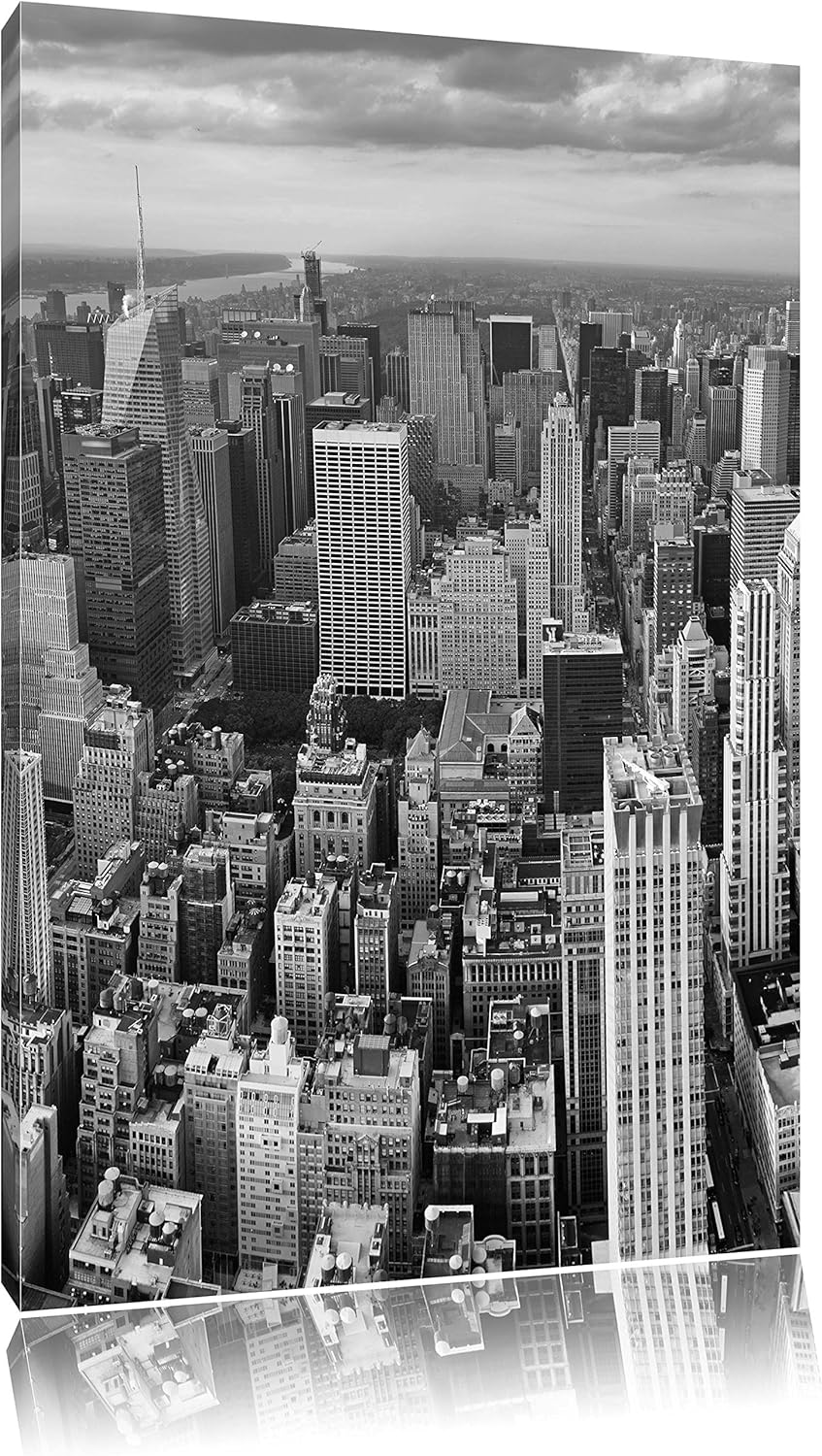 Pixxprint New York Skyline als Leinwandbild/Grösse: 100x70 / Wandbild/Kunstdruck/fertig bespannt, 10