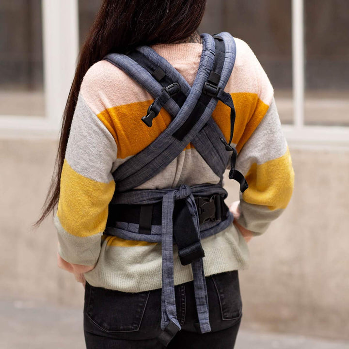 Hoppediz ♥ NABACA Komfort-Modultrage Basic-Set Popeline denim - Babytrage ab Geburt ✓ Bauchtrage ✓ R