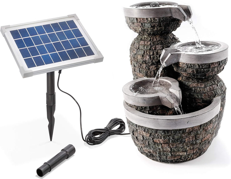 Solar Gartenbrunnen Bowl Fountain - extragrosses 5 Watt Solarmodul, Solarpumpe mit Direktbetrieb - 3