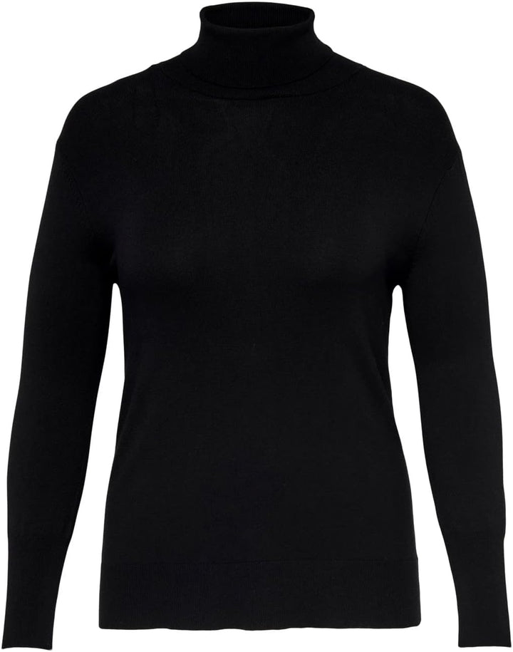 ONLY Damen Carvenice Life Ls Roll Pullover Noos Strickpullover XL Schwarz, XL Schwarz