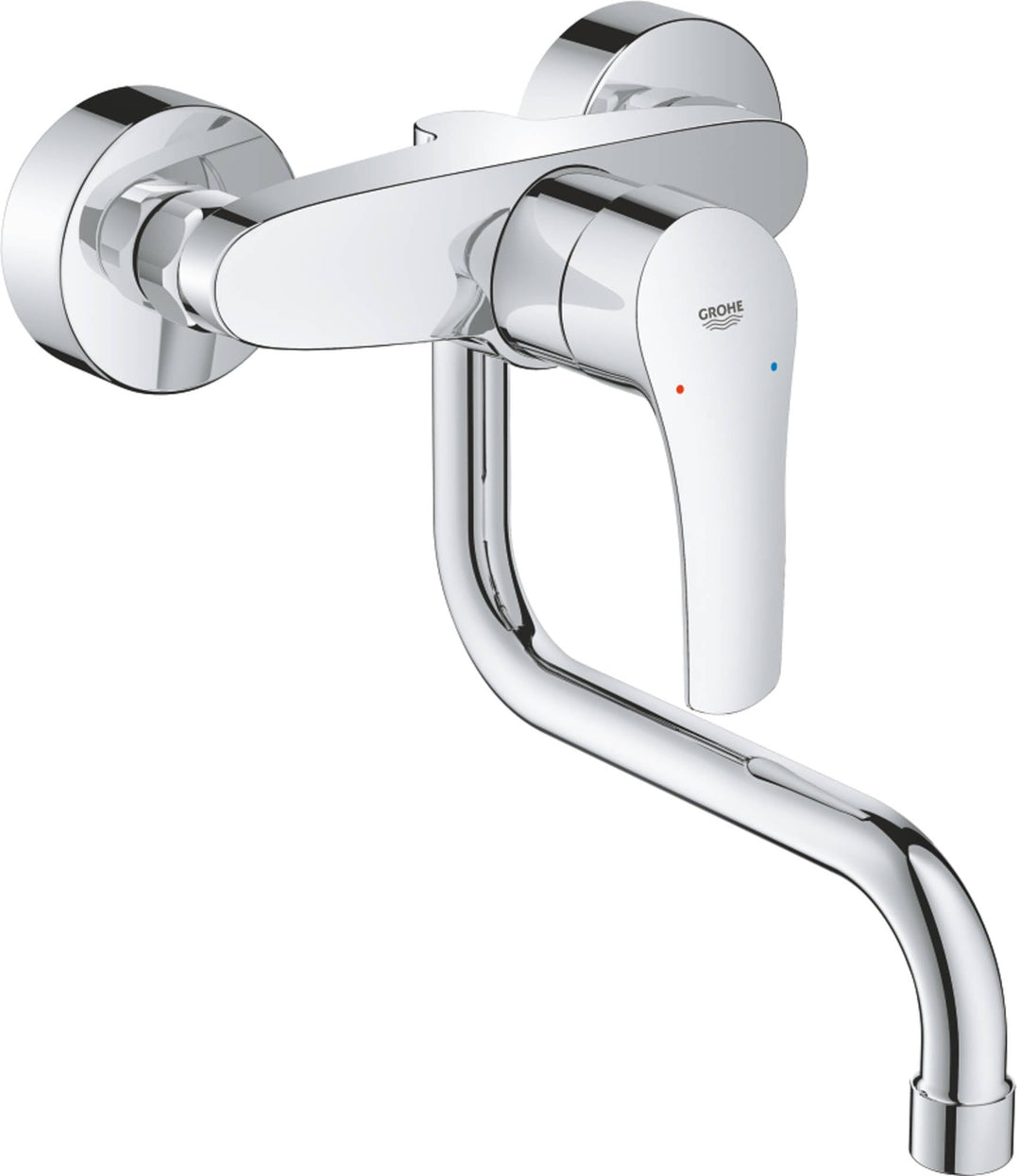 Grohe Wand-Spültisch-Einhebelmischer Eurosmart chr, schwenkb. Auslauf, Ausladung 216mm