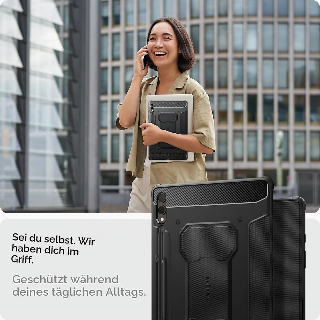 Spigen Rugged Armor Pro Entwickelt für Samsung Galaxy Tab S9+ Hülle (2023) - Schwarz