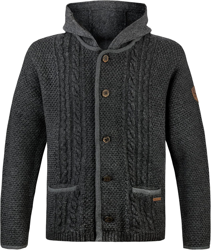 Stockerpoint Herren Milan Trachtenstrickjacke, Anthrazit