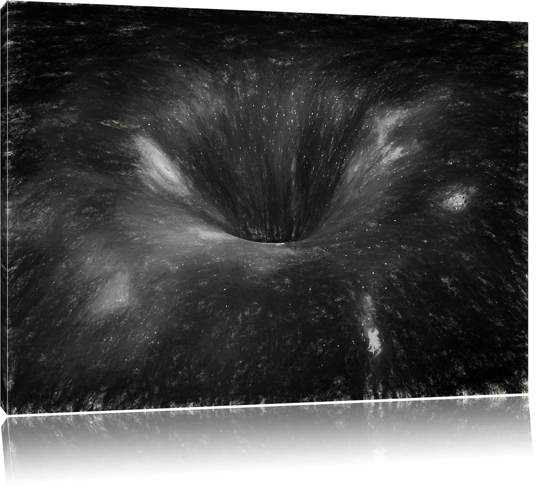 Pixxprint Schwarzes Loch im Weltall Kunst als Leinwandbild/Grösse: 100x70 / Wandbild/Kunstdruck/fert