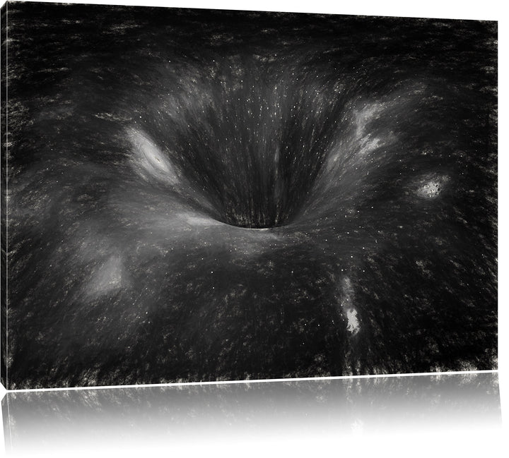 Pixxprint Schwarzes Loch im Weltall Kunst als Leinwandbild/Grösse: 100x70 / Wandbild/Kunstdruck/fert