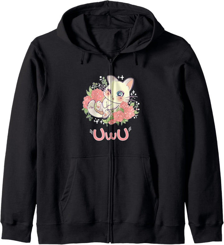 Kawaii I UwU Katze I Kawaii Meme Süss Japan Anime Kätzchen Kapuzenjacke