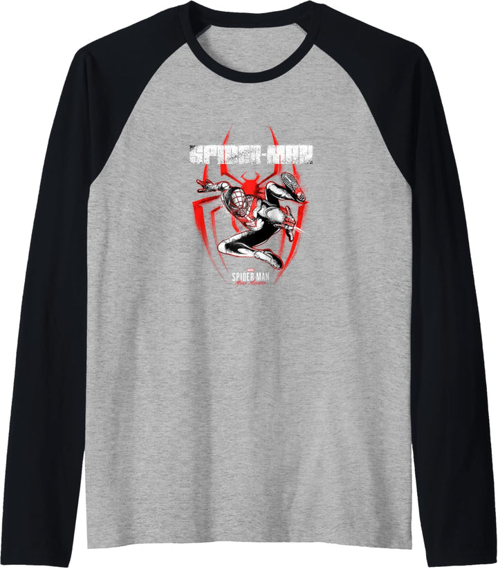 Marvel Spider-Man: Miles Morales Spray Paint Logo Raglan