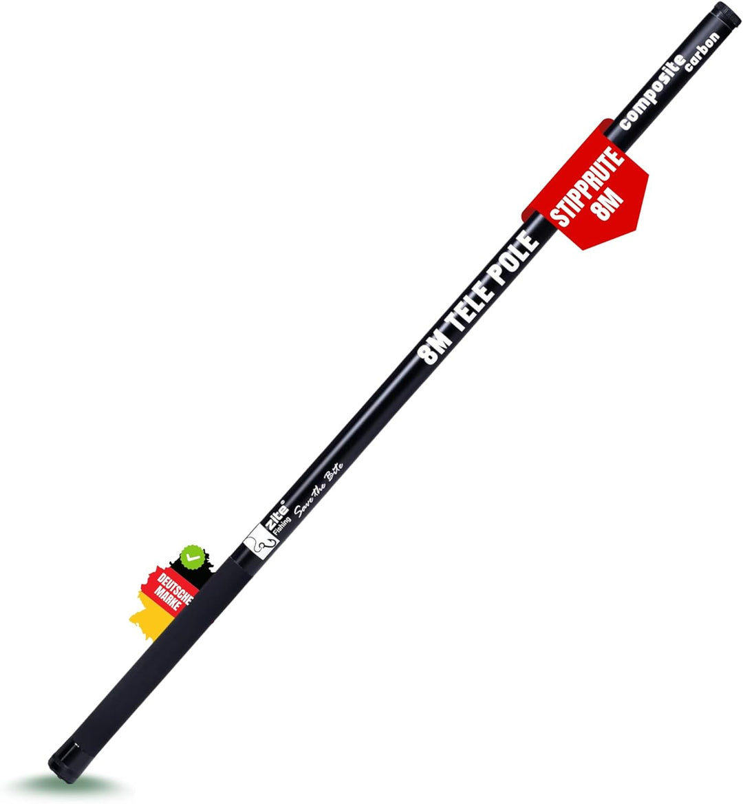 Zite Fishing Stipprute 8m - Composite Carbon Stippe Teleskop-Rute Stippangel - Auch als Geocaching-A