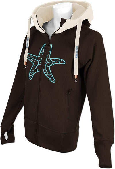 SEESTERN Damen Kapuzen Sweat Shirt Jacke Pullover Zip Hoody Sweater Gr.XS-XXL /1422-1622 XL Dunkel B