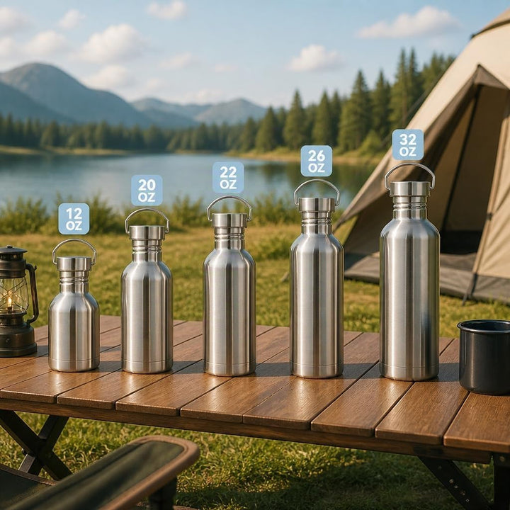 Volhoply 1000ml nicht isolierte einwandige Wasserflasche 4 Packung, Edelstahl wiederverwendbare Wass