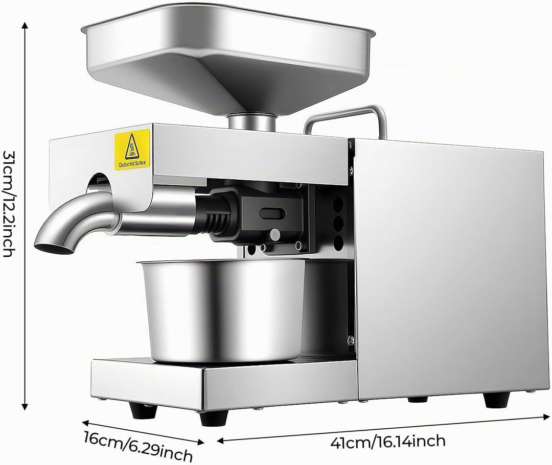 600W 220V Ölpresse Maschine Geringe Geräuschentwicklung Automatische Ölpresse aus Edelstahl Kalt- un