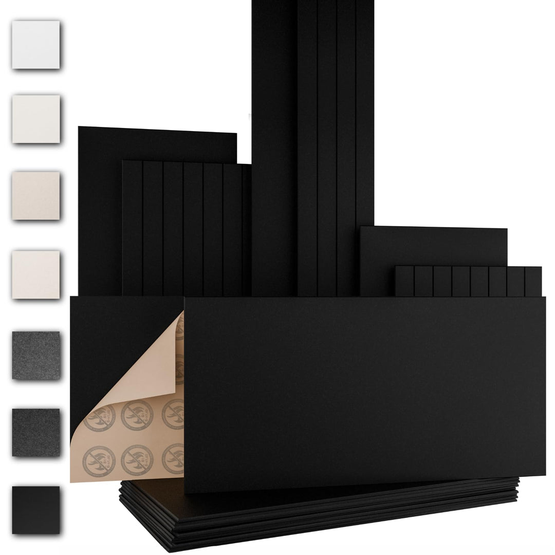 AKUSTIKO Akustikpaneele selbstklebend 4er Set 120x60cm - Schallschutzplatten mit Brandschutz Schalld