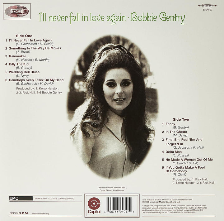 I'll Never Fall In Love, Vinyl