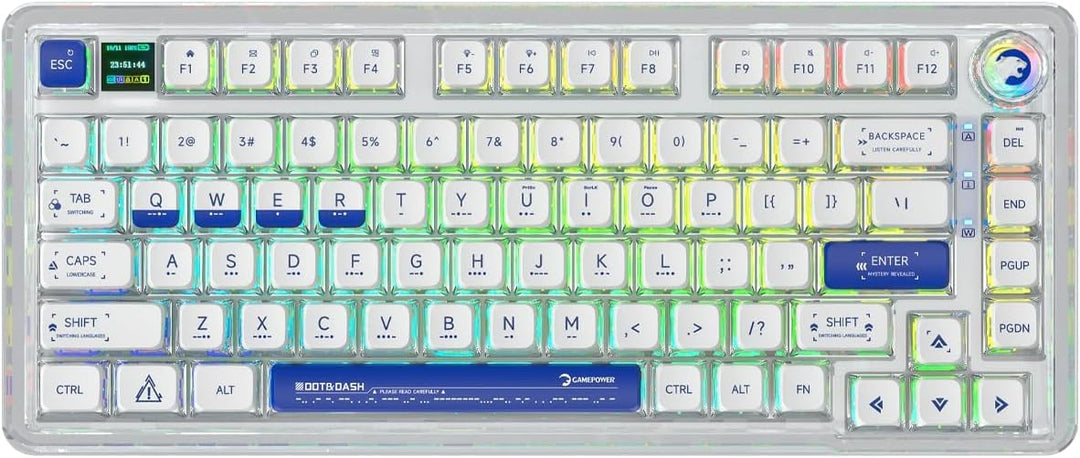GAMEPOWER Gasket Pro X Kabellose Mechanische Gaming Tastatur, 75% Layout, Triple Mode Wireless, Blue