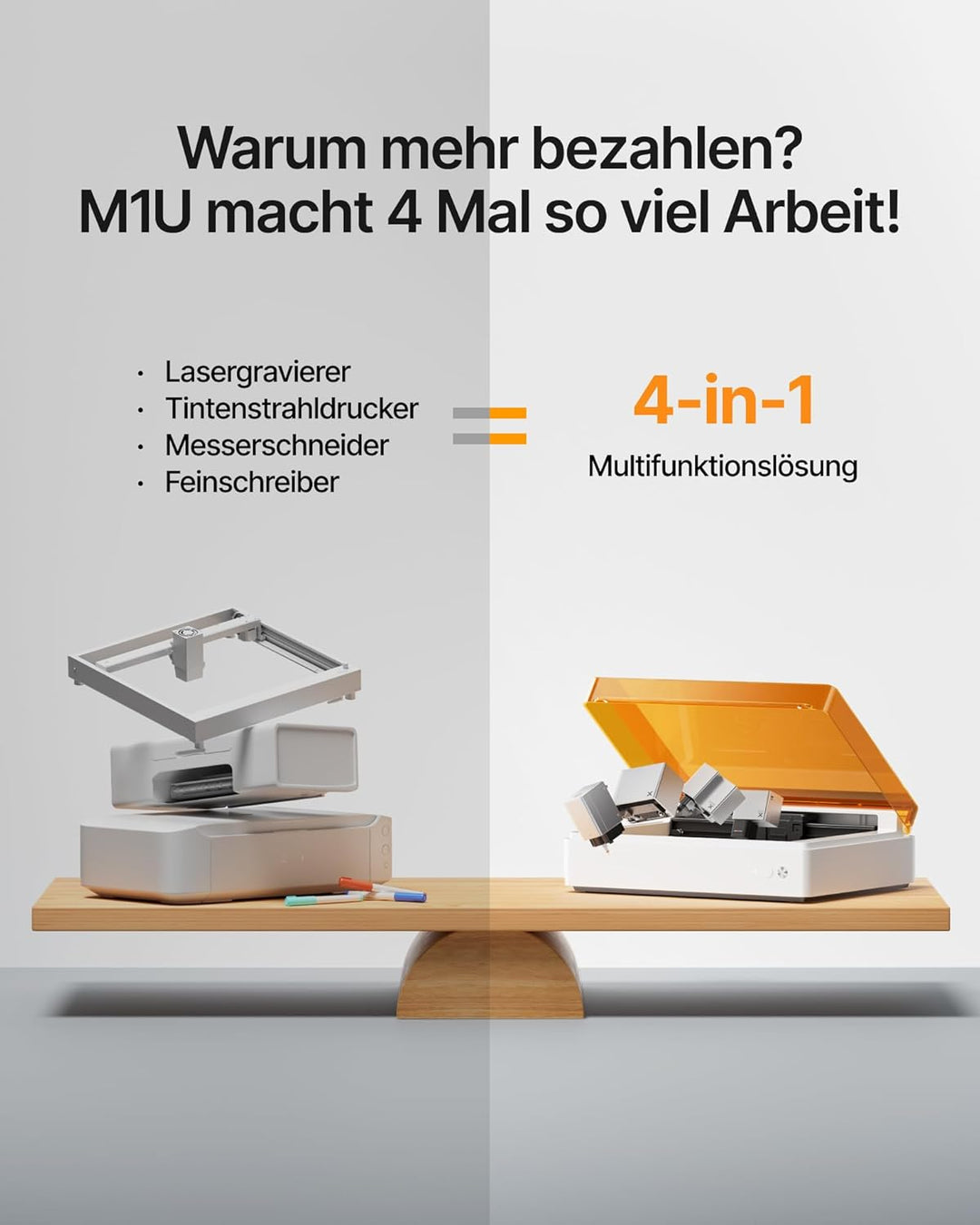 xTool M1 Ultra 4-in-1 Bastelmaschine (Premium-Kit), mit Erhöhungsbasis und Rotationswerkzeug, All-in