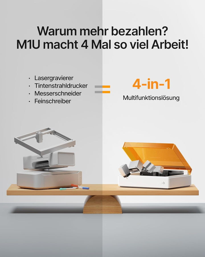 xTool M1 Ultra 4-in-1 Bastelmaschine (Premium-Kit), mit Erhöhungsbasis und Rotationswerkzeug, All-in