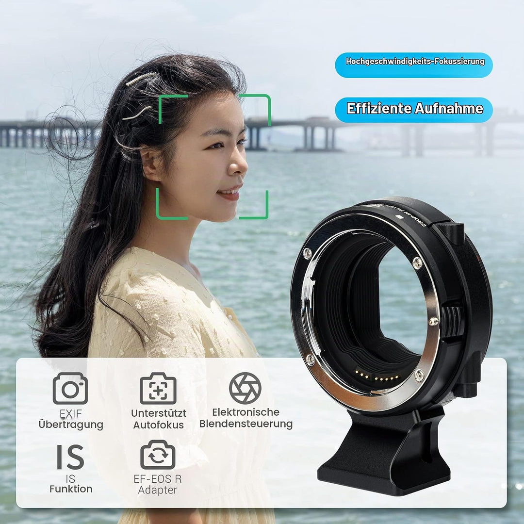 JJC EF - EOS R Adapter mit Drop-In C-PL + Variablem ND Filter, ersetzt Canon Drop-In Filter Mount Ad